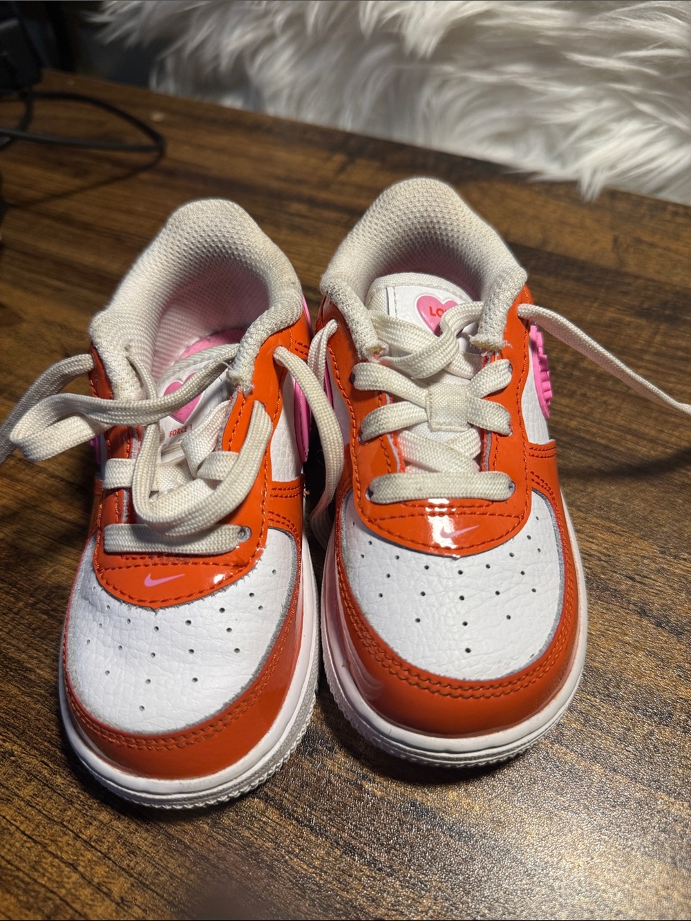 Nike Kids Orange, White & Pink Low-Top Sneakers